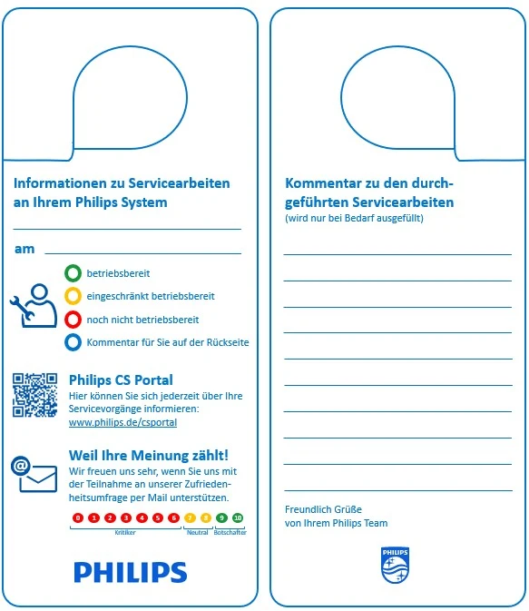 Philips Service Information Aufhänger