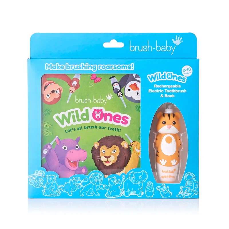 LIMITED EDITION: WildOnes™ Tiger Rechargeable Kids Toothbrush + Book Gift Set
