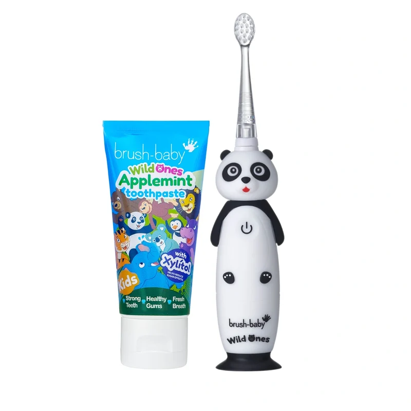 WildOnes™ Panda Kids Electric Rechargeable Toothbrush and WildOnes Applemint Toothpaste