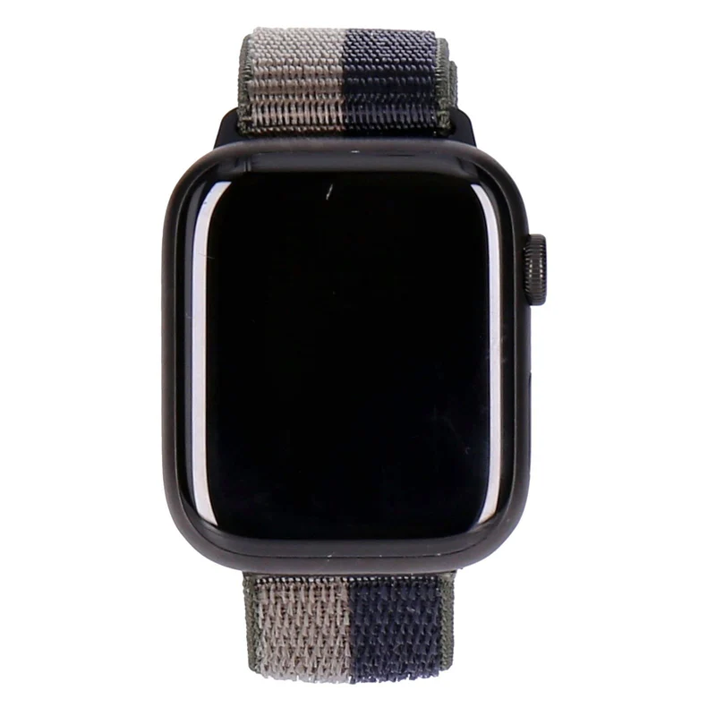Apple Watch Series 7 45mm GPS + 4G Titan Schwarz Titangehäuse mit Sport Loop Tornado/Grau