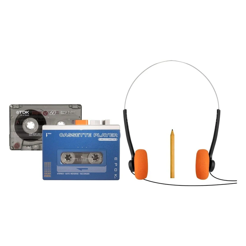 Bigben EPOK BTTAPEBL REWIND+ tragbarer Kassettenspieler mit Bluetooth Blau