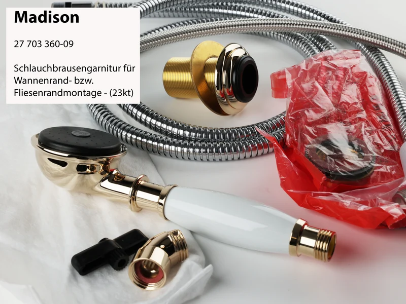 Dornbracht Madison 27 703 360-09 Schlauchbrausegarnitur für Wannenrand- bzw. Fliesenrandmontage - Messing (23kt)