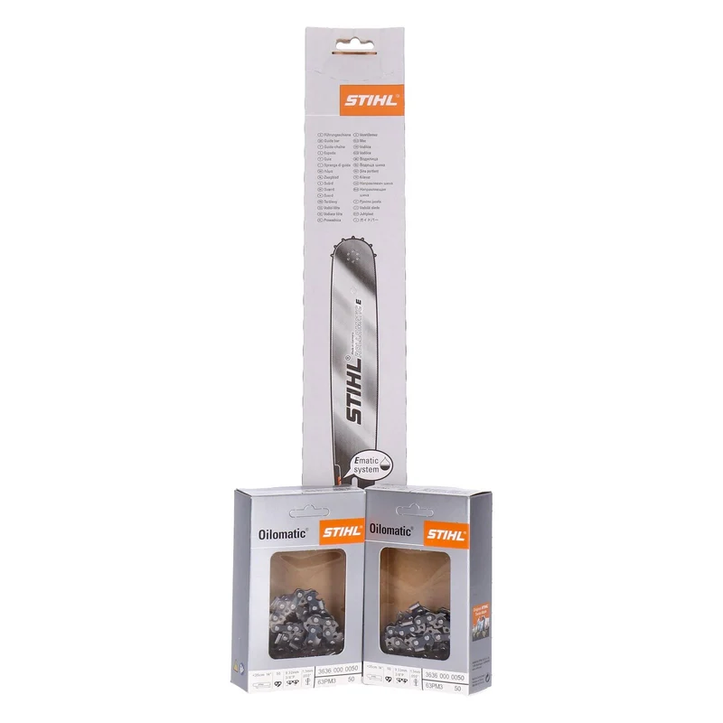 Stihl KombiBox 2+1 Rollomatic E Führungsschiene 35 cm + 2x Sägekette Picco Micro 3/8" PM3