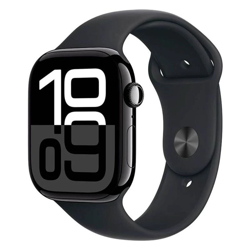 Apple Watch Series 10 46mm GPS + 4G Diamantschwarz Aluminiumgehäuse, Sportarmband Schwarz S/M