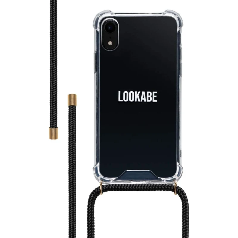 LOOKABE Necklace Case Handykette für iPhone Xr Handykette mit Handyhülle Gold/Schwarz