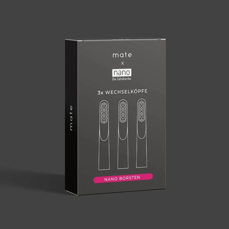 3 testine intercambiabili con setole nano Nero