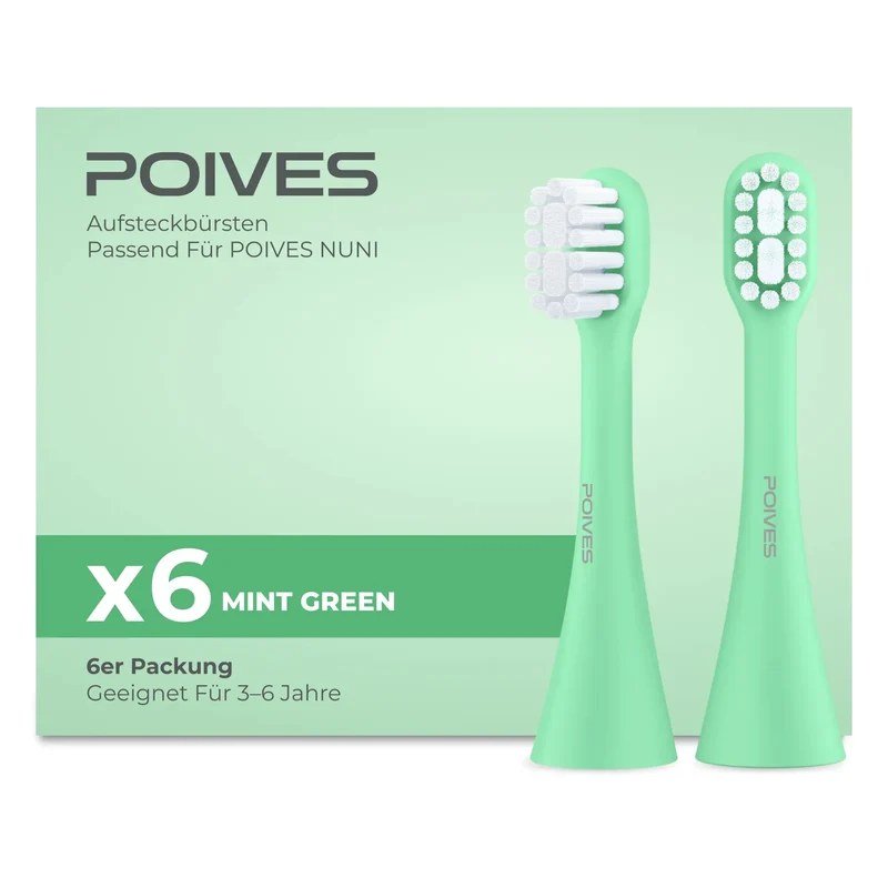 POIVES NUNI Aufsteckbürsten - 6er Mint Green