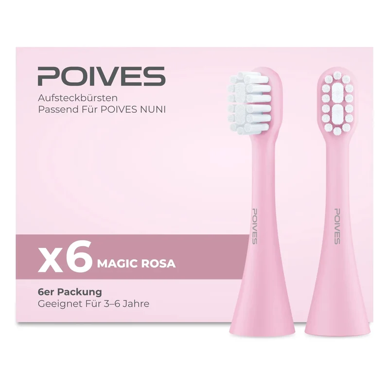 POIVES NUNI Aufsteckbürsten - 6er Magic Rosa