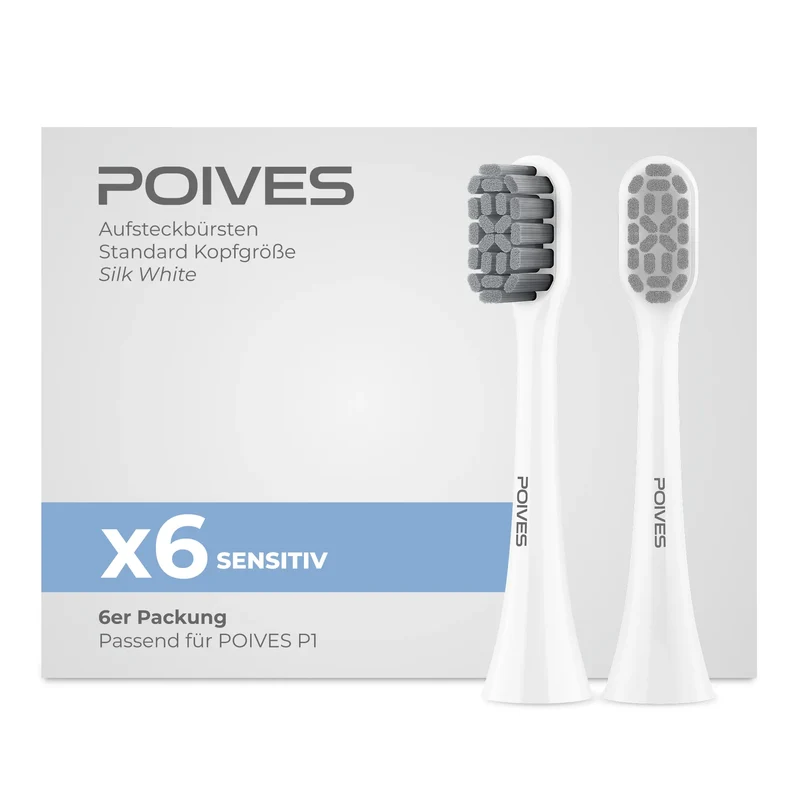 POIVES P1 Pro Sensitive Aufsteckbürsten | Silk White