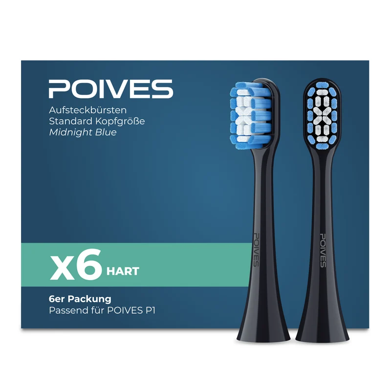 POIVES P1 Pro Hart Aufsteckbürsten | Midnight Blue
