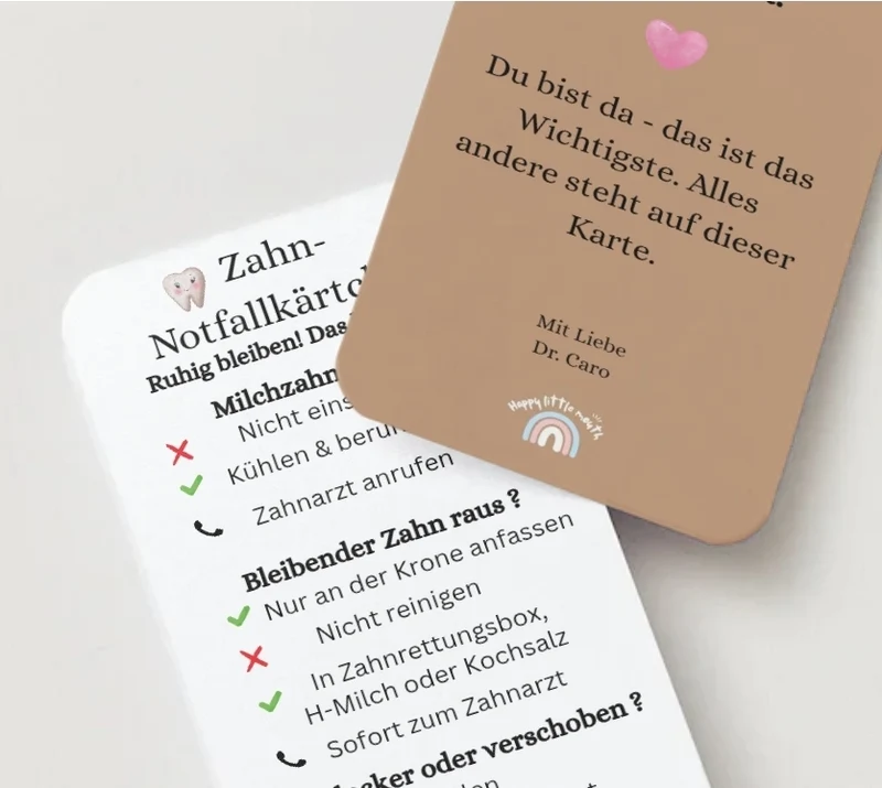Zahn Notfall-Kärtchen 🦷💕 (PDF Version German)