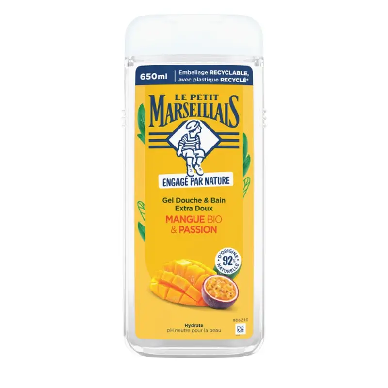 Le Petit Marseillais Extra Gentle Shower Gel with Organic Mango and Passion Fruit, 650 ml