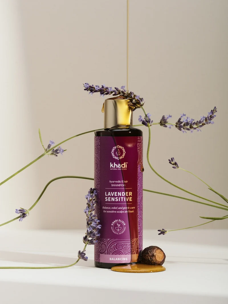 Khadi ayurvedisches Elixier Shampoo Lavender Sentitive, 200ml
