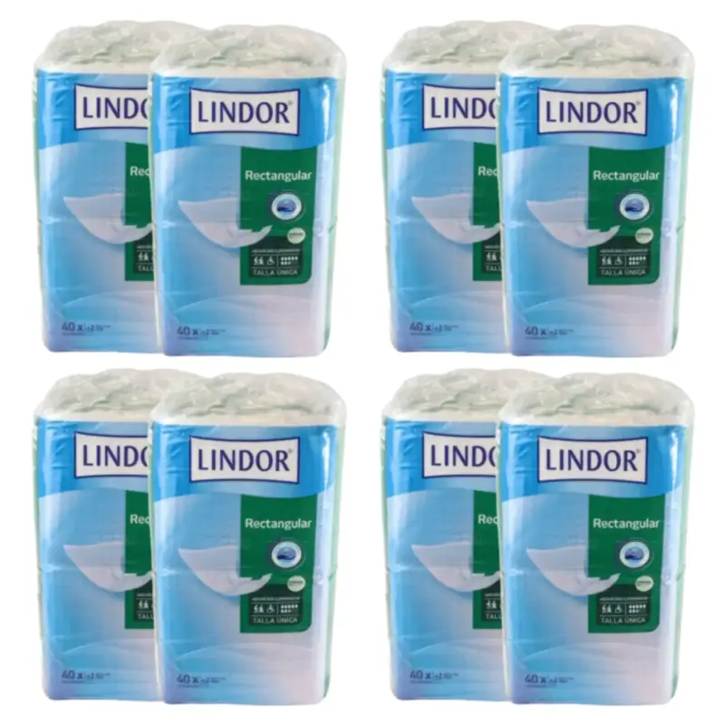 Lindor Super Night Rectangular Nappies, Pack of 4 x 80 nappies