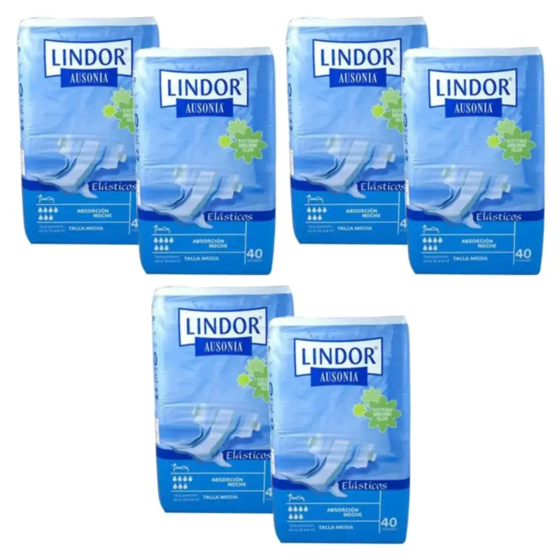 Lindor Stretchable Night-Time Nappies, Size M, Pack of 3 x 80 units