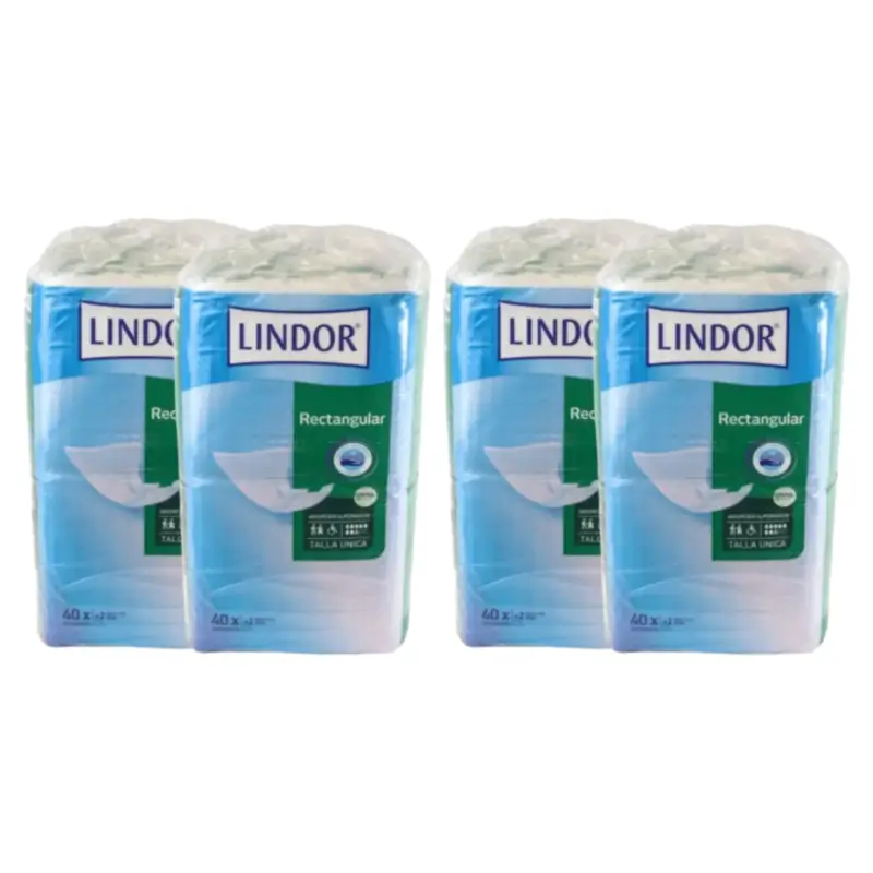 Lindor Super Night Rectangular Nappies, Pack of 2 x 80 nappies