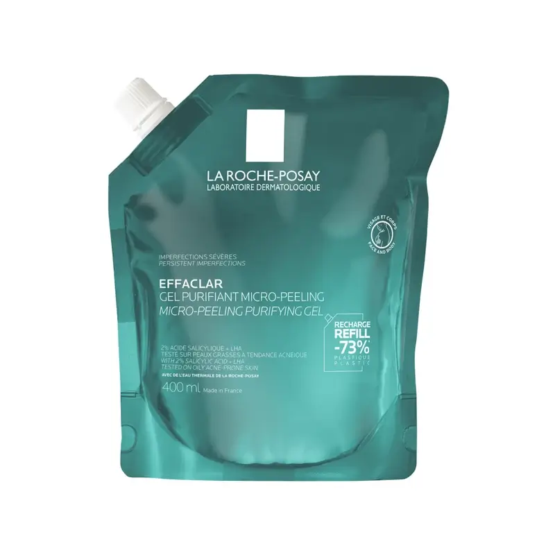 La Roche-Posay Effaclar Micro-Exfoliating Gel Refill, 400 ml