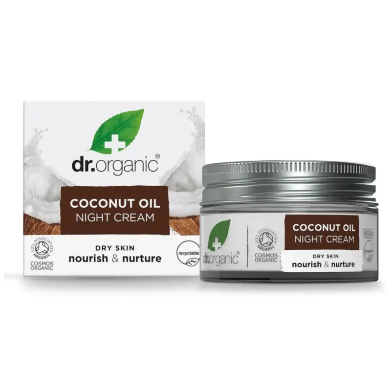 Dr.Organic Virgin Coconut Oil Night Cream – For Dry to Very Dry Skin, 50 ml