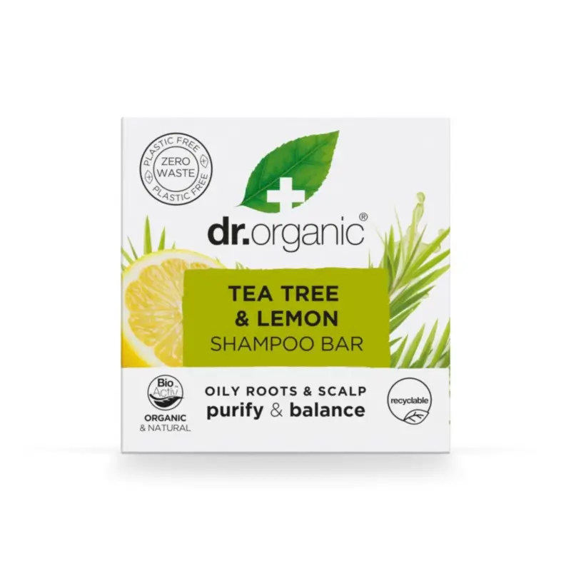 Dr.Organic Tea Tree and Lemon Solid Shampoo – For Oily Hair, 75 ml