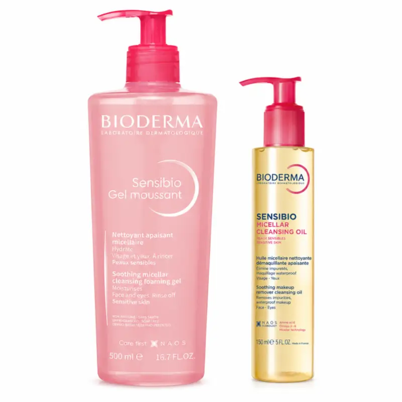 Bioderma Sensibio Kit: Micellar Cleansing Oil 150 ml + Foaming Gel 500 ml