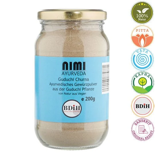 Nimi Guduchi Churna (Tinospora cordifolia) Premium, 75g - 200g Glas