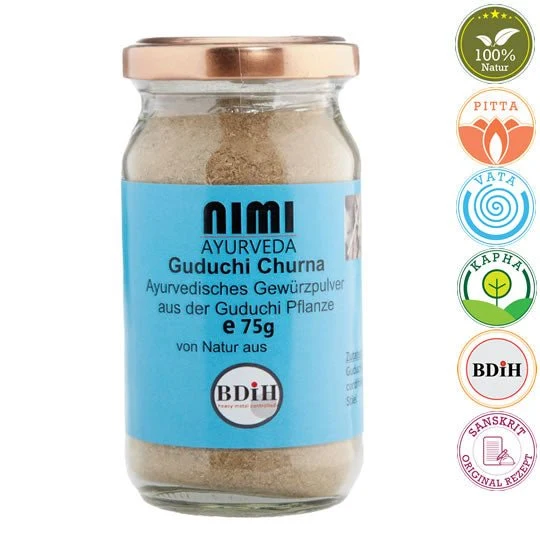 Nimi Guduchi Churna (Tinospora cordifolia) Premium, 75g - 200g Glas