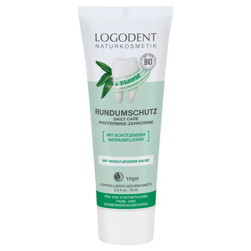 LOGONA Bio Zahncreme Rundumschutz Pfefferminz, 75ml
