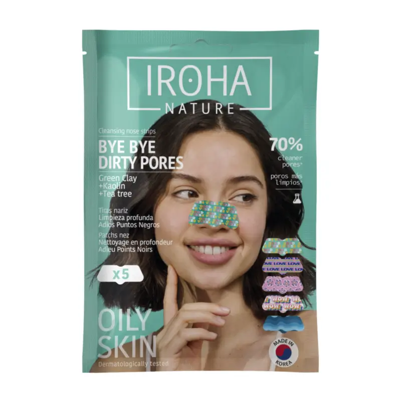 IROHA NATURE BYE BYE Dirty Pores Nose Strips – Deep Cleansing (5 pcs)
