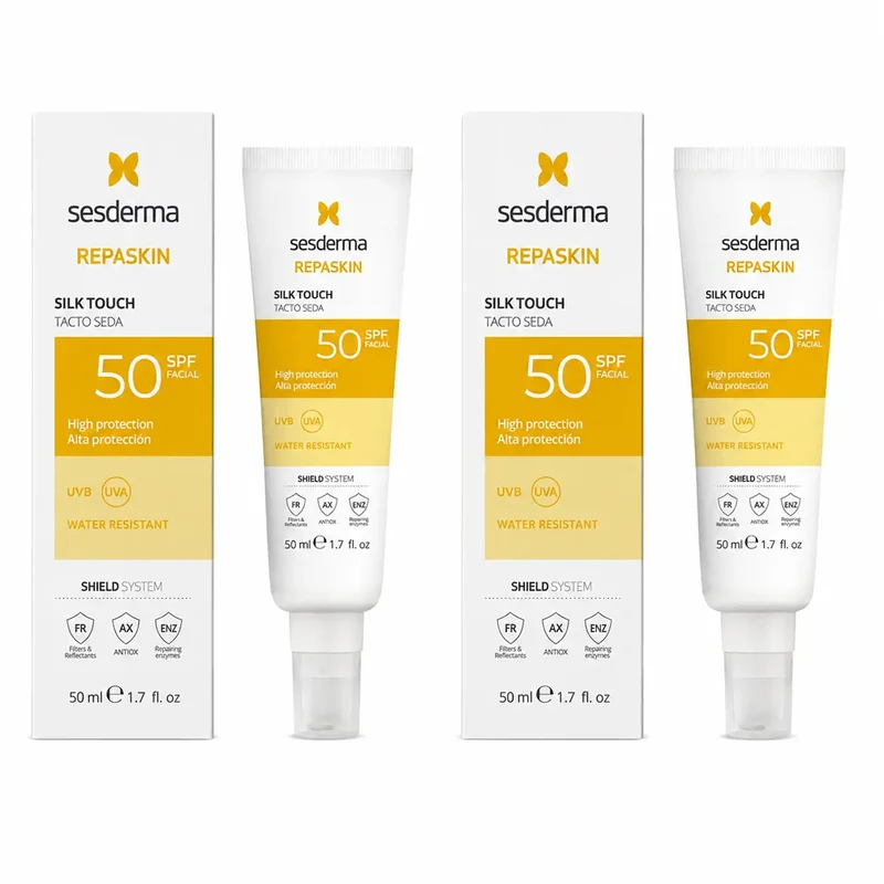 Sesderma Repaskin Tacto Seda SPF50 50 ml, Pack of 2
