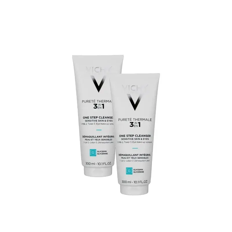 Vichy Pureté Thermale 3-in-1 All-Round Make-up Remover 300 ml, pack of 2