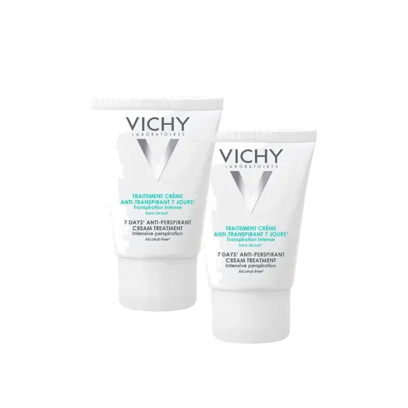 Vichy 7-Day Anti-Perspirant Treatment Deodorant – Regulating Cream 30 ml, pack of 2
