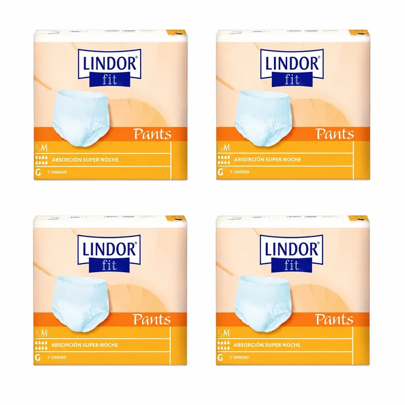 Lindor Super Night Fit Pants Nappies, Size M, 80 pieces, pack of 4