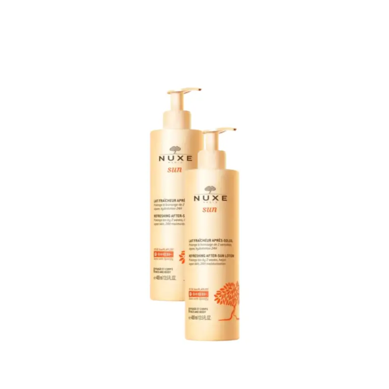 Nuxe Sun Refreshing After-Sun Face and Body Lotion, Pack of 2 x 400ml