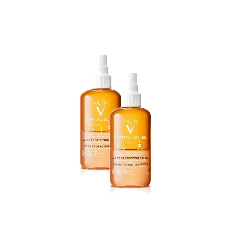 Vichy Capital Soleil Sun Protection Water SPF 50 Radiance, 200 ml, pack of 2