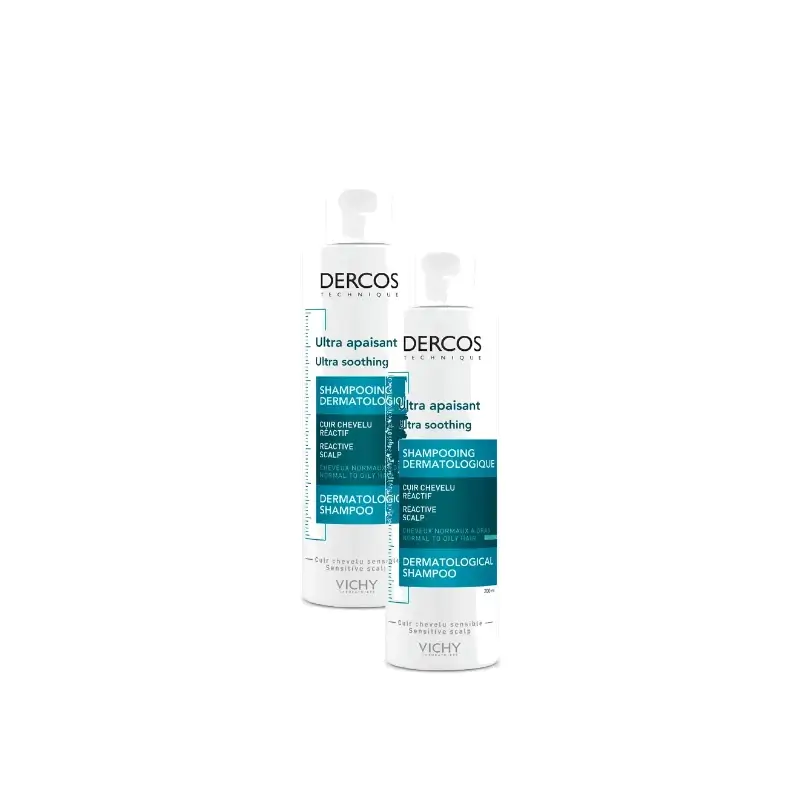 Vichy Dercos Ultra-Soothing Shampoo 200 ml, pack of 2