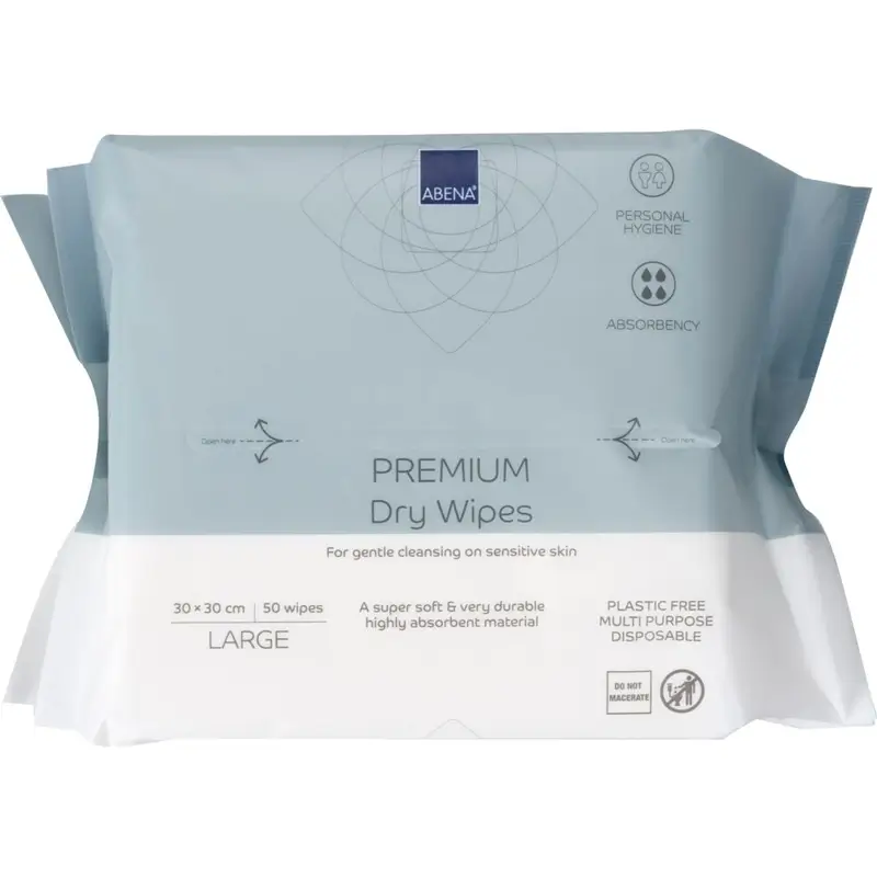 Abena Premium Multi-Purpose Dry Wipes, 30 x 30 cm, 50 wipes