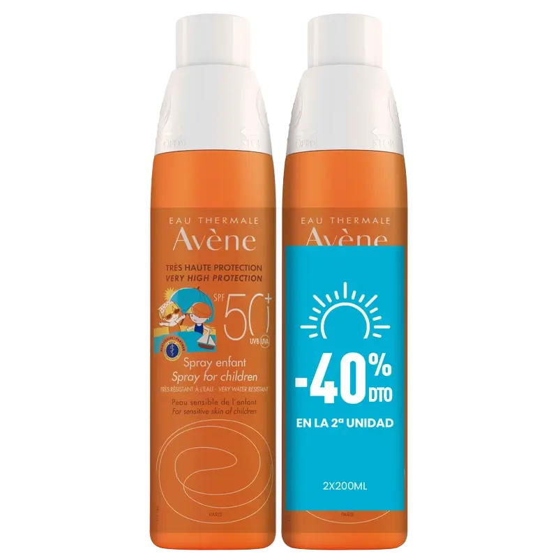 Avène Eau Thermale Spray Children Spf 50+ Pack 2 X 200 Ml