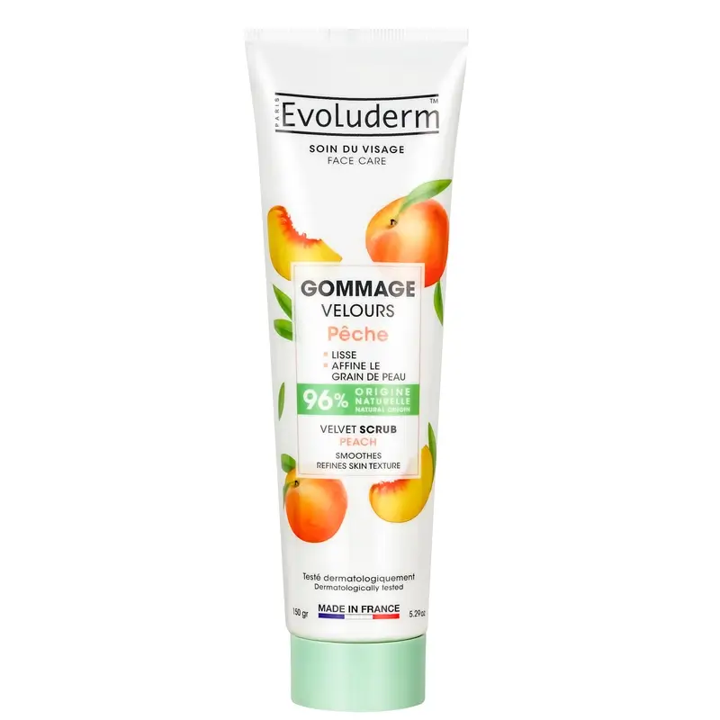 Evoluderm Peach Velvet Facial Exfoliator, 150g