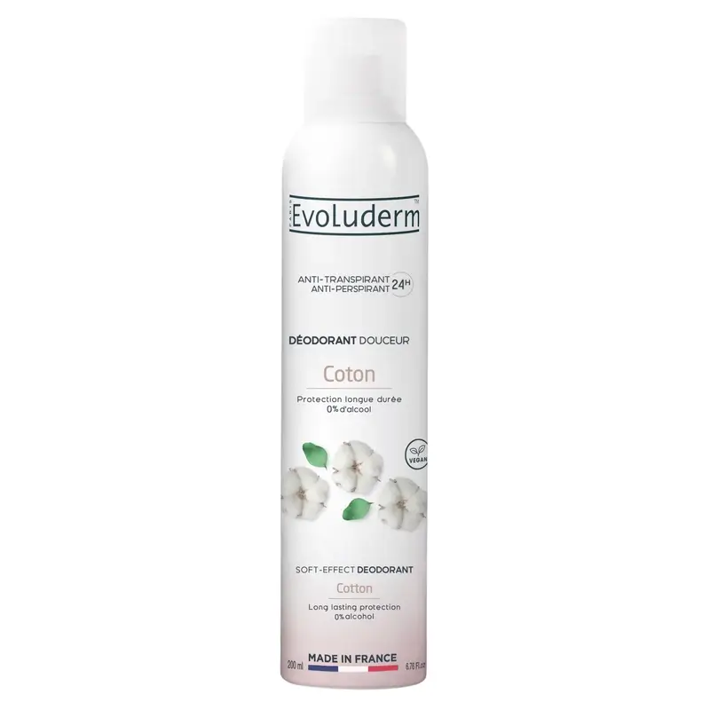 Evoluderm Deodorant Cotton 24H, 200 ml