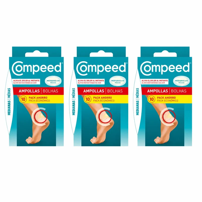 Compeed Medium Blister Plasters, 10 plasters, pack of 3