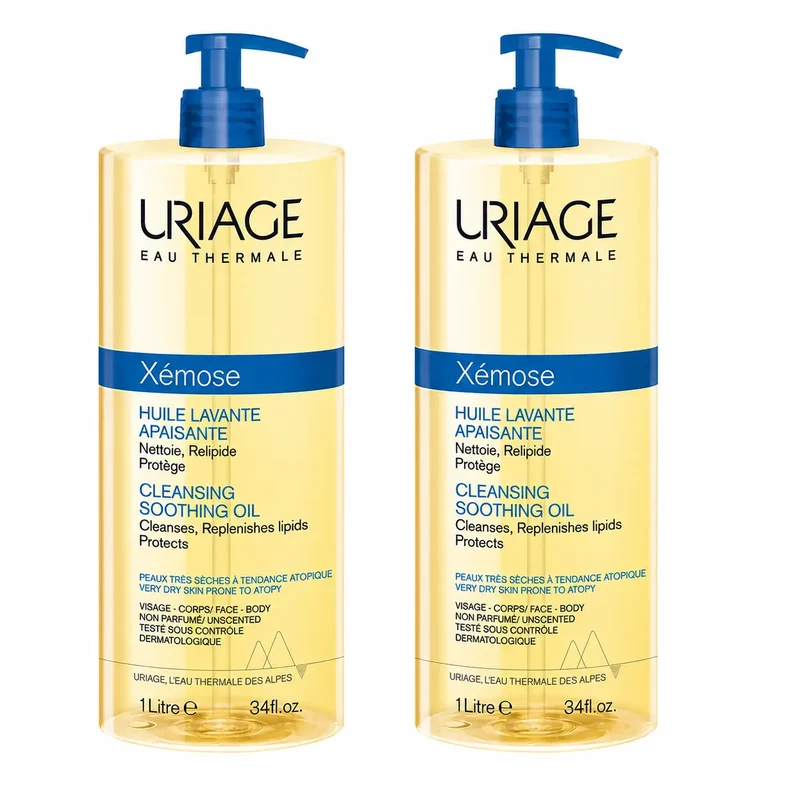 Uriage Xemose C8+ Anti-Itch Cleansing Oil 1000ml, pack of 2