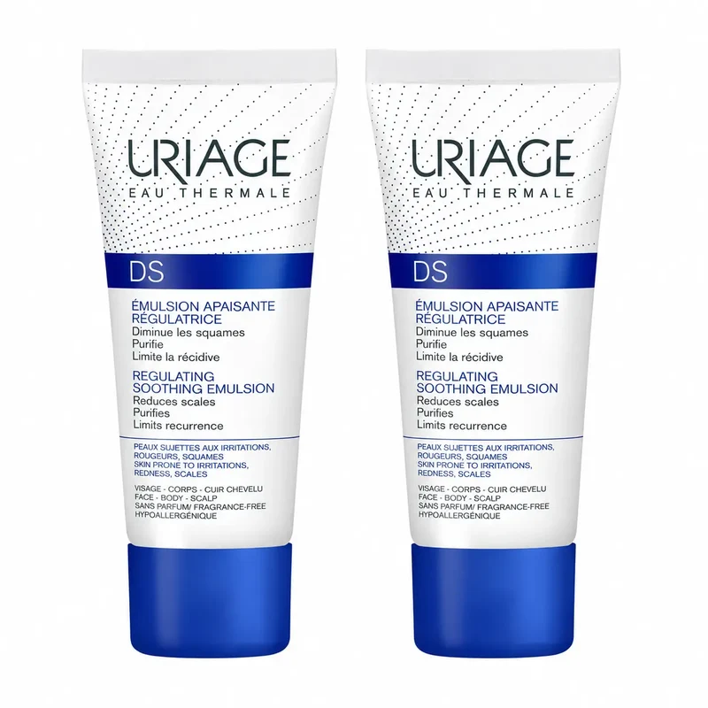 Uriage DS Soothing Emulsion 40ml, Fragrance-Free, pack of 2