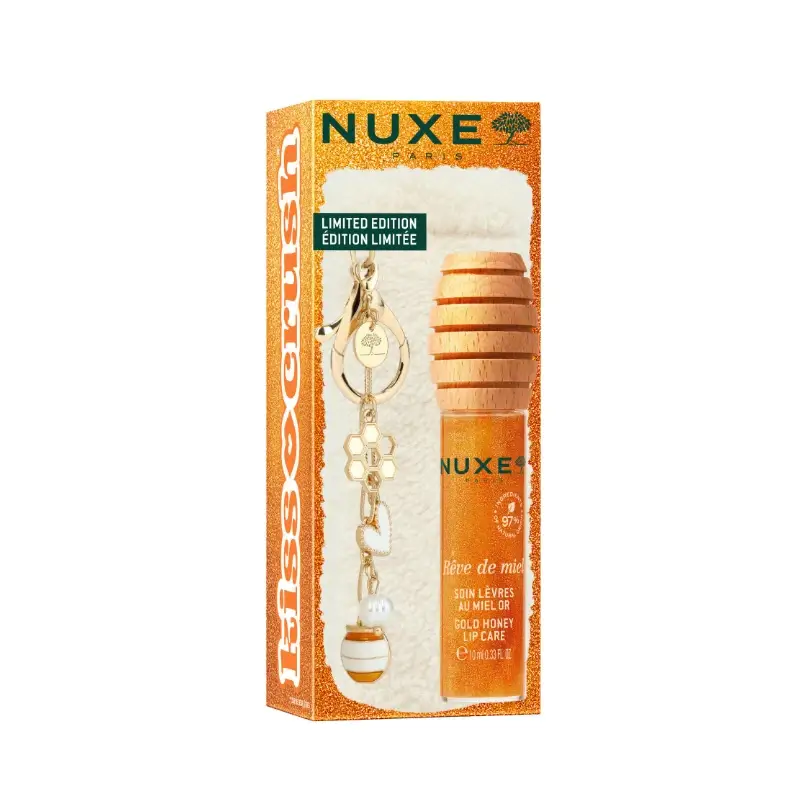 Nuxe Reve De Miel Gold Honey Lip Treatment 10 ml + Free Lip Case, 10 ml