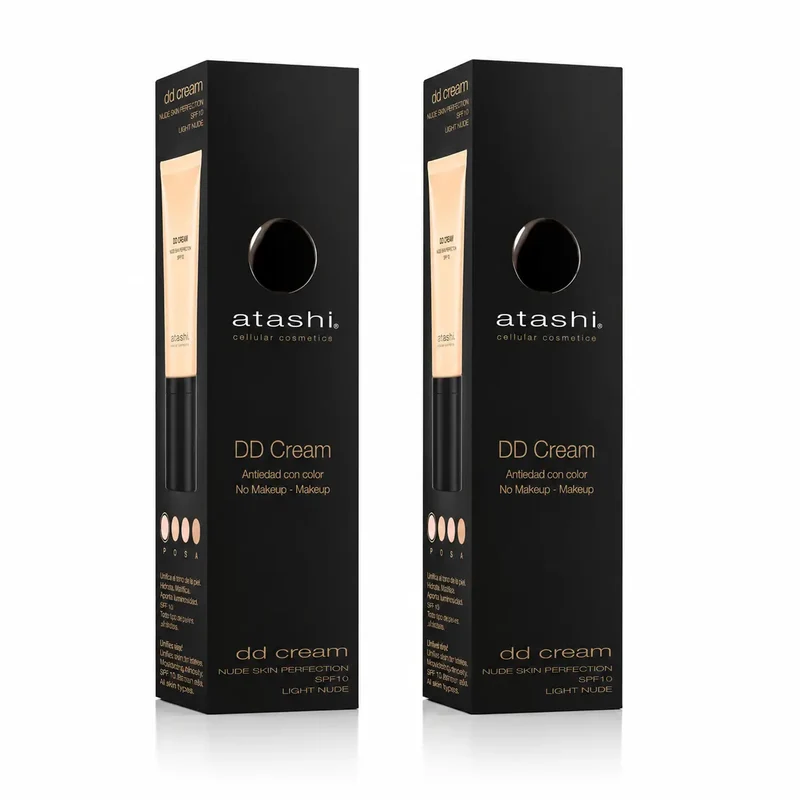 Atashi Dd Cream Moisturiser With Colour Spf 15 - Light Tone, pack 2