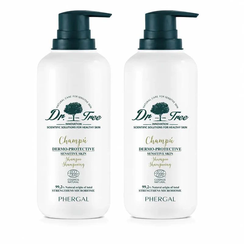 Dr. Tree Natural Dermo-Protective Shampoo for Sensitive Scalp 400ml, pack 2
