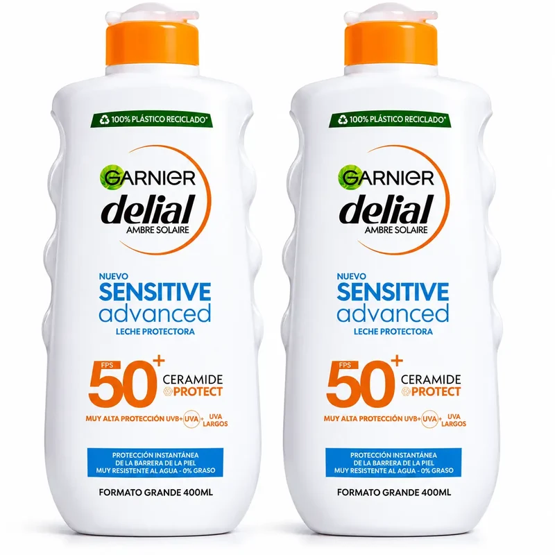 Garnier Delial SPF50+ Sun Milk 400 m, pack 2