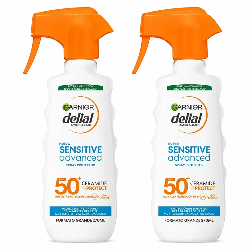 Garnier Delial Sensitive Advanced Ip50+ Sun Protection Spray for Fair, Sensitive and Sun Intolerant Skin, 270ml, pack 2