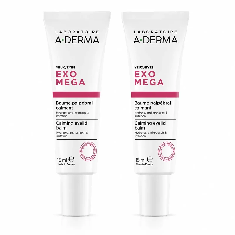 A-Derma Exomega Soothing Eyelid Balm, 15 ml, pack 2