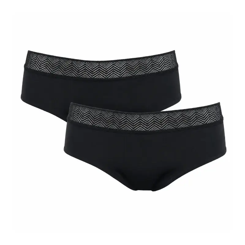 Enna Menstrual Panty Modern Hipster Night - Heavy Flow, Size M, Black, Pack 2 Units