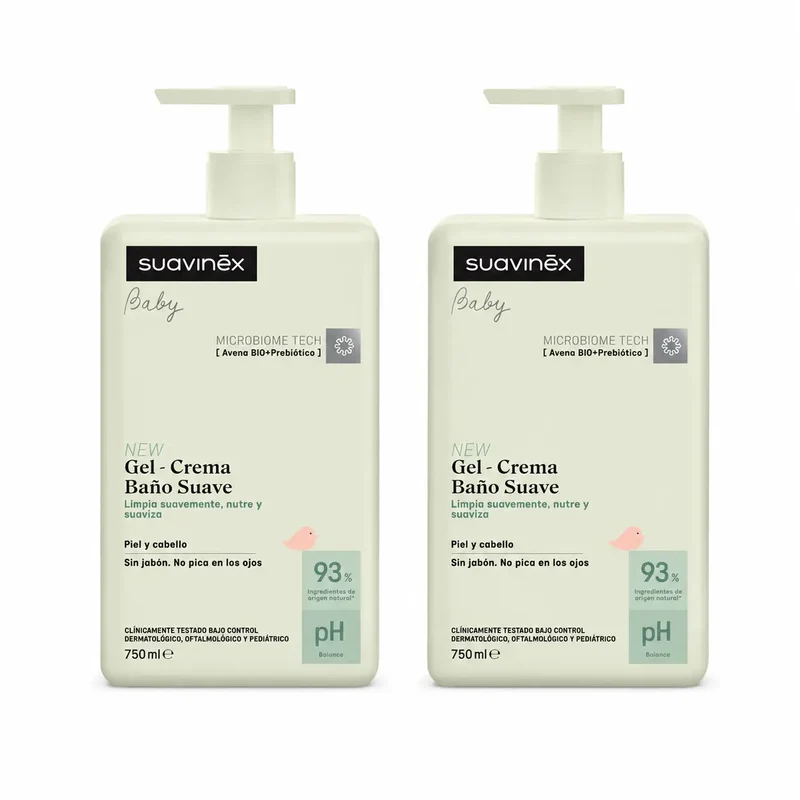 Suavinex Gentle Baby Bath Gel - Cream, 750 Ml , pack 2